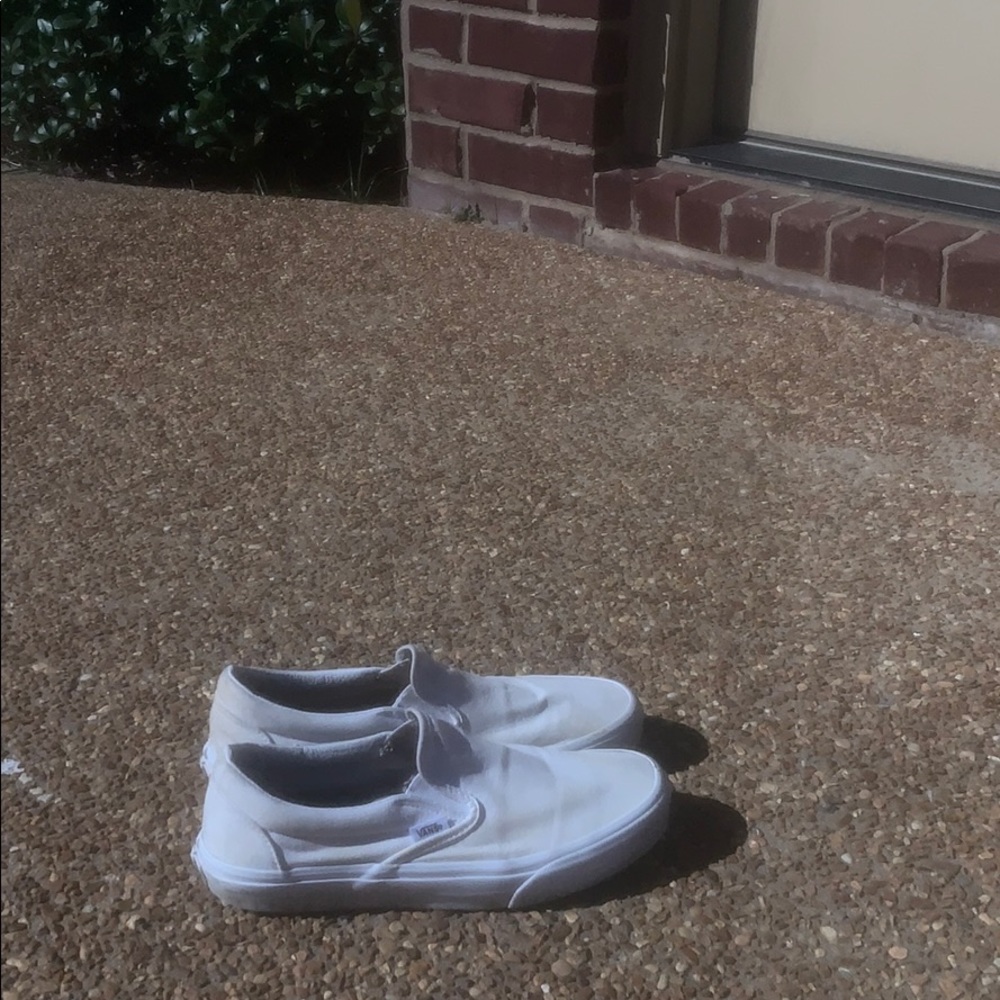 Vans- white slip ons